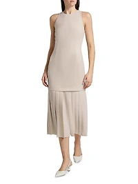 Anci Drop-Waist Crepe Midi-Dress