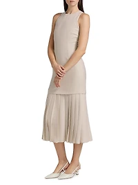 Anci Drop-Waist Crepe Midi-Dress