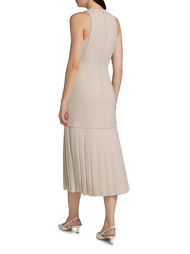 Anci Drop-Waist Crepe Midi-Dress