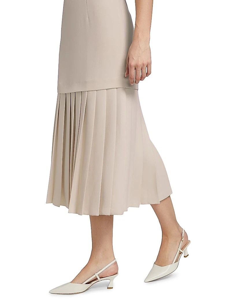 Anci Drop-Waist Crepe Midi-Dress