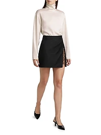 Olall Satin Turtleneck Top