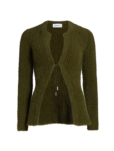 Teria Rib-Knit Self-Tie Cardigan