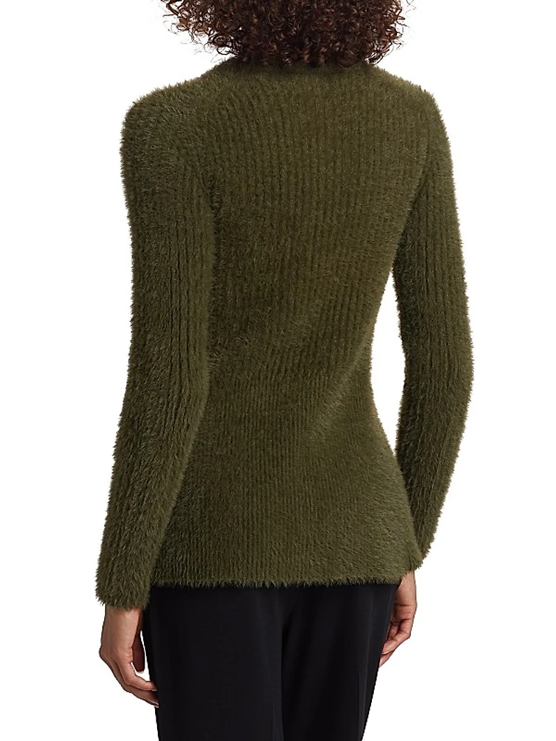 Teria Rib-Knit Self-Tie Cardigan