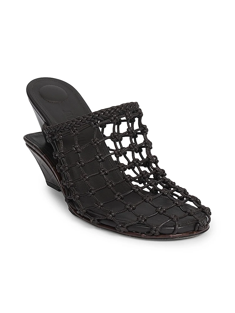 Les Doubles Tresses 100MM Leather Mules