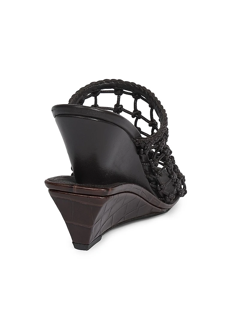 Les Doubles Tresses 100MM Leather Mules