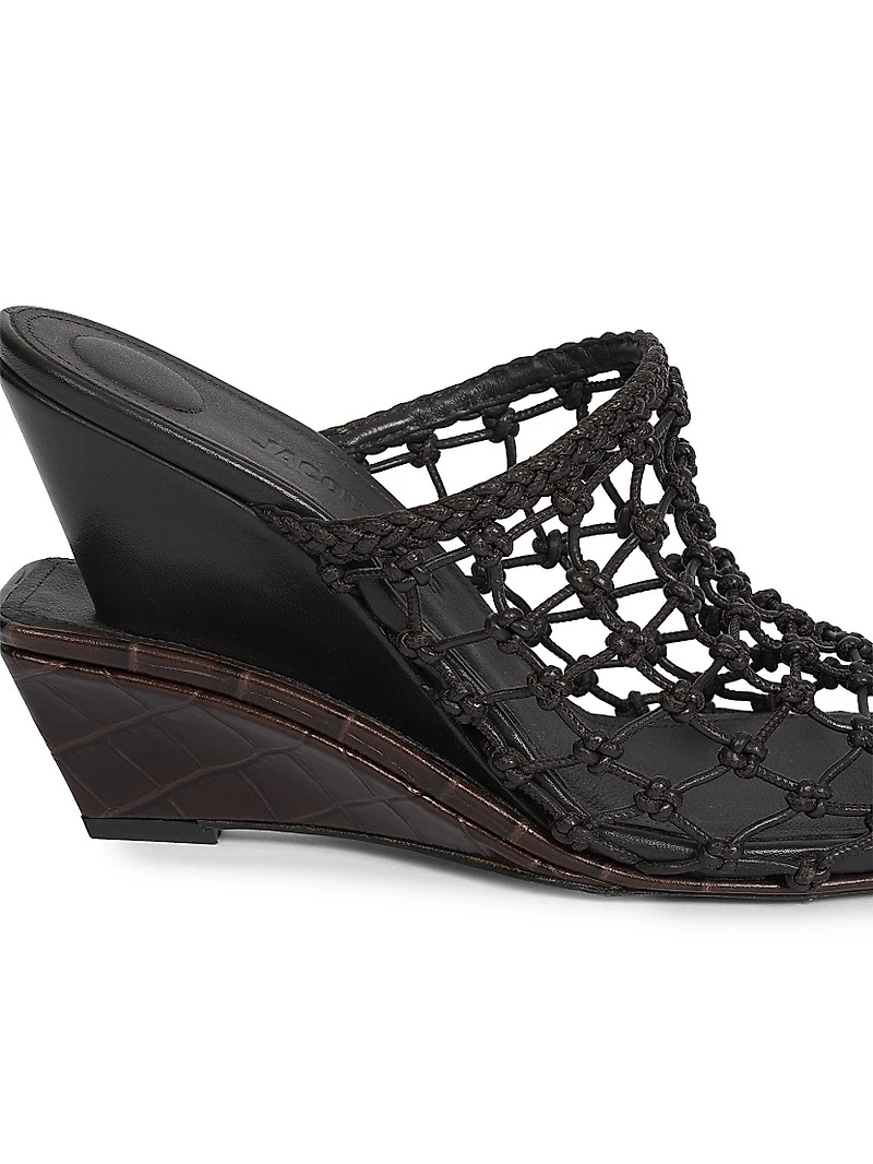 Les Doubles Tresses 100MM Leather Mules