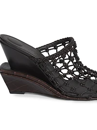 Les Doubles Tresses 100MM Leather Mules