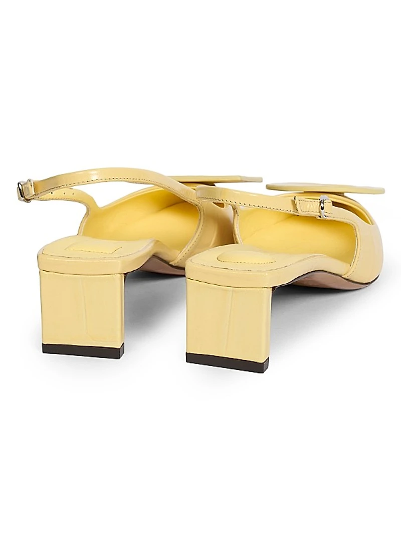 Duelo 40MM Embossed Leather Kitten-Heel Pumps
