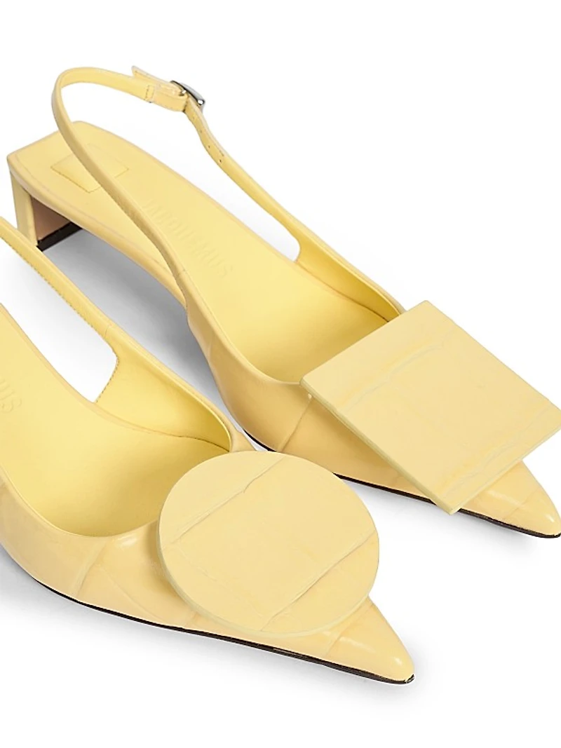 Duelo 40MM Embossed Leather Kitten-Heel Pumps