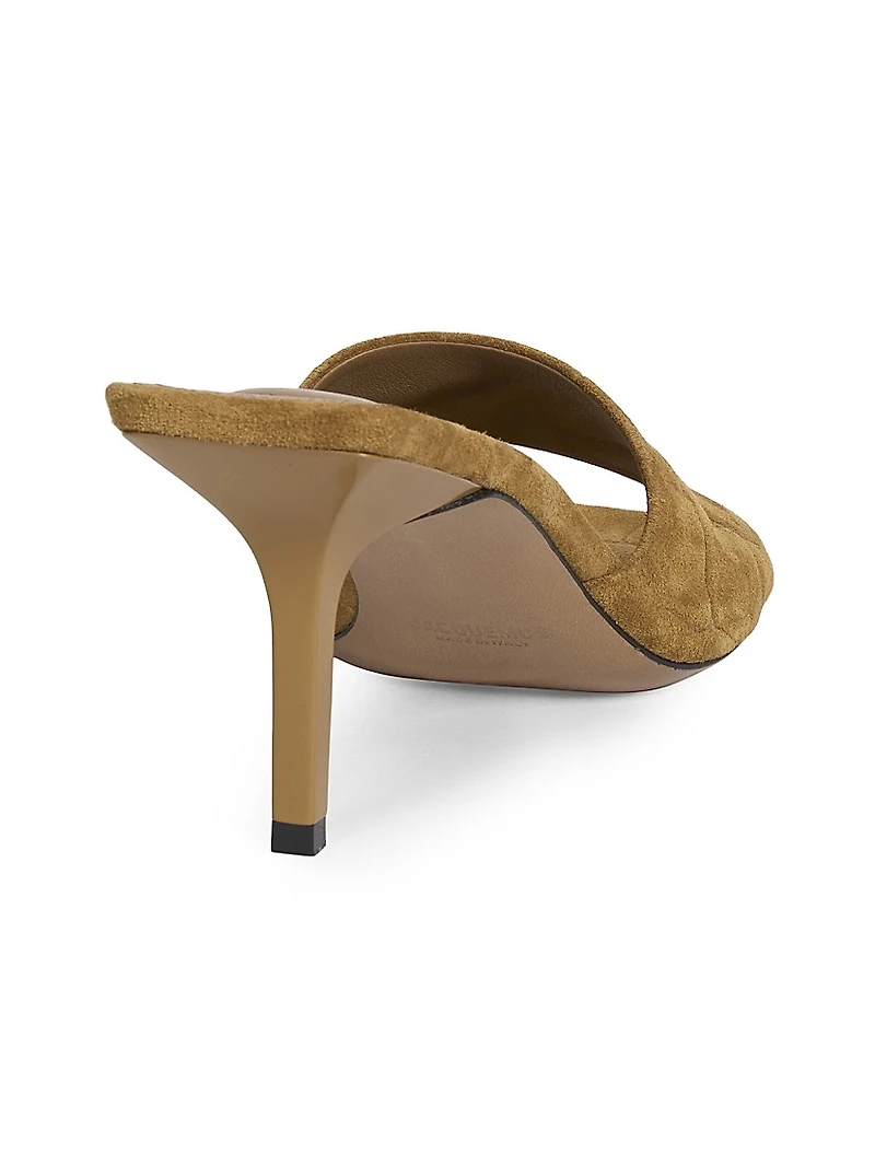 Cubisto 70MM Embossed Suede Mules