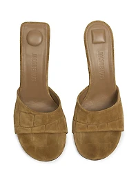 Cubisto 70MM Embossed Suede Mules