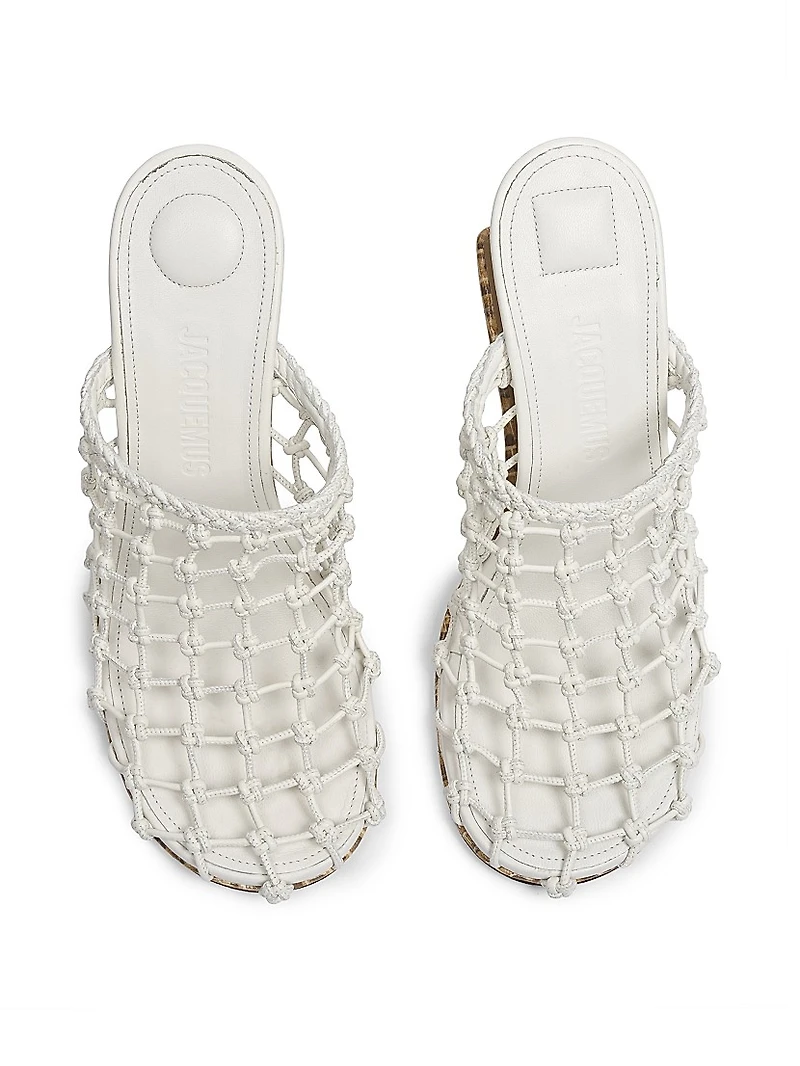 Les Doubles Tresses 100MM Leather Mules