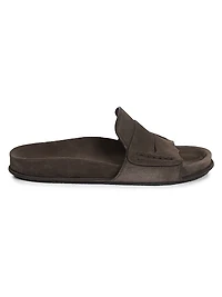 Mocassin-Style Suede Slides