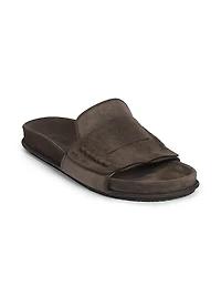 Mocassin-Style Suede Slides