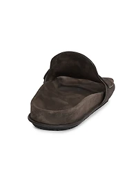 Mocassin-Style Suede Slides