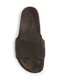 Mocassin-Style Suede Slides