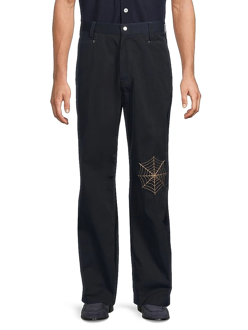 Angel Web Straight-Leg Pants