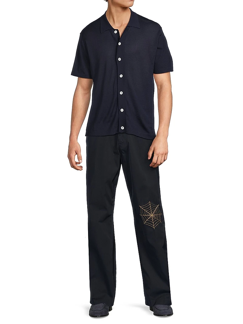 Angel Web Straight-Leg Pants