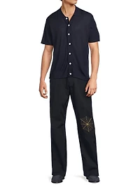 Angel Web Straight-Leg Pants