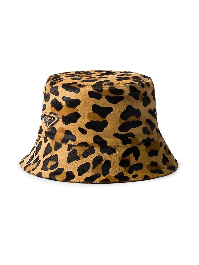 Printed Leather Bucket Hat