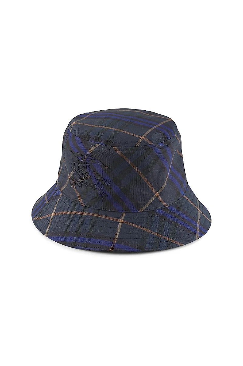 Equestrian Knight Design Check Bucket Hat