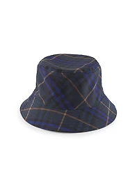 Equestrian Knight Design Check Bucket Hat