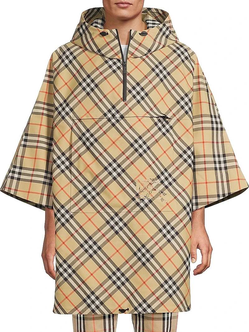 EKD Check Hooded Cape