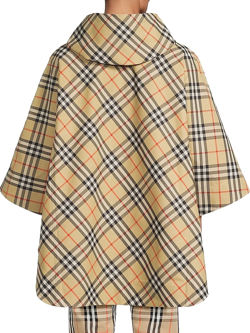 EKD Check Hooded Cape