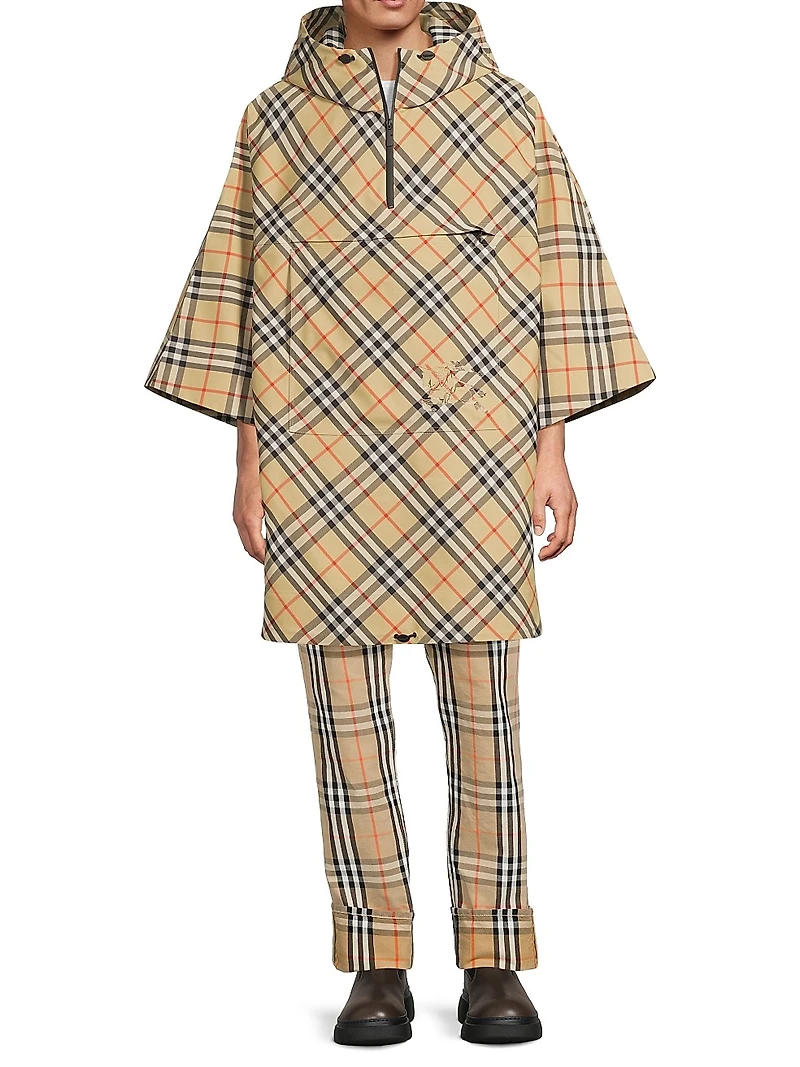 EKD Check Hooded Cape