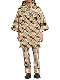 EKD Check Hooded Cape