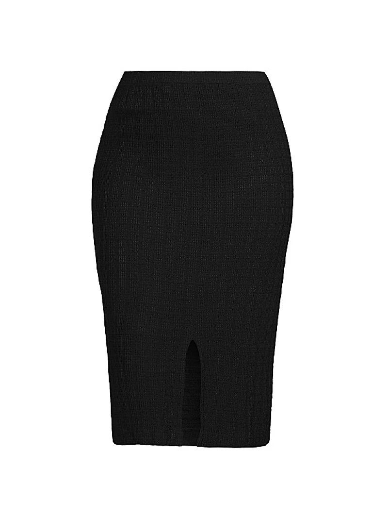 Textured Knit Midi Skirt
