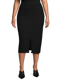 Textured Knit Midi Skirt