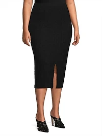 Textured Knit Midi Skirt