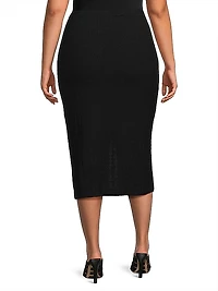 Textured Knit Midi Skirt