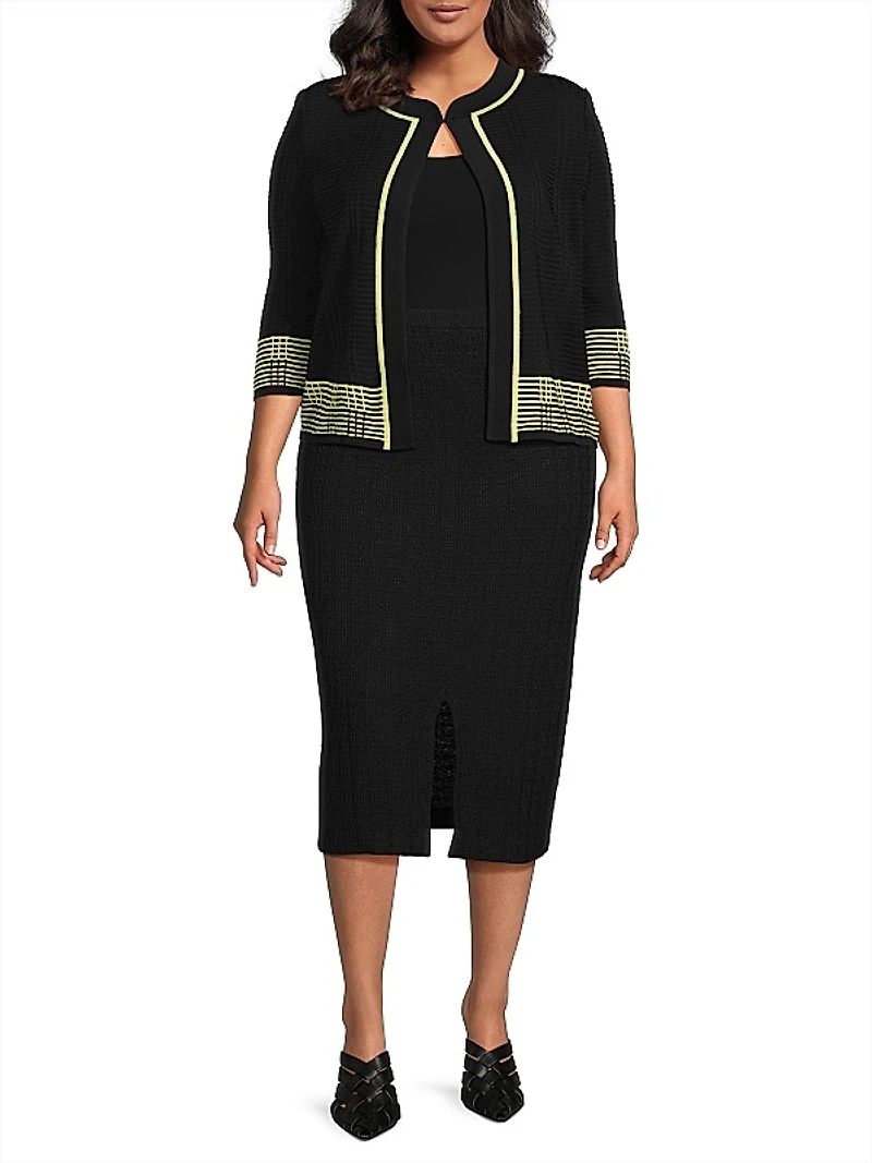 Textured Knit Midi Skirt