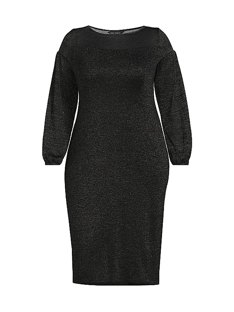 Metallic Sheath Midi-Dress