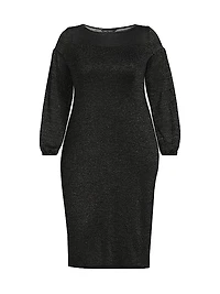 Metallic Sheath Midi-Dress