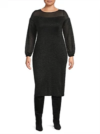 Metallic Sheath Midi-Dress