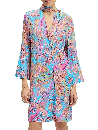 Brenna Paisley Cotton-Silk Shirtdress