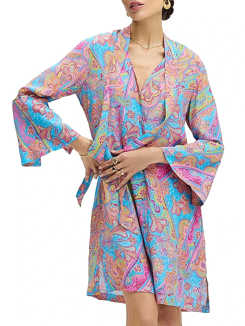 Brenna Paisley Cotton-Silk Shirtdress