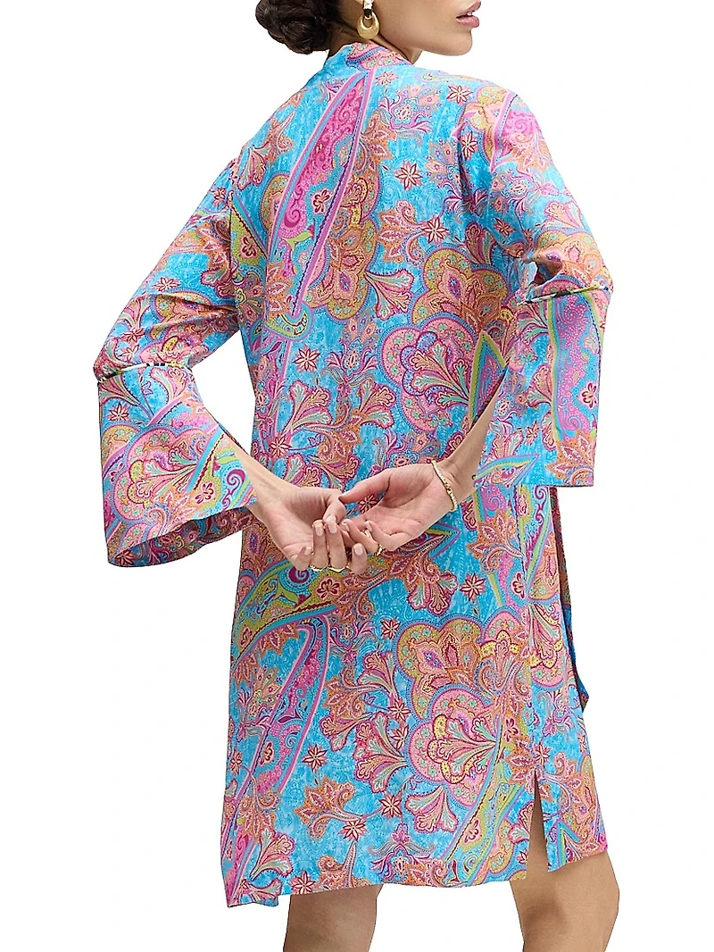 Brenna Paisley Cotton-Silk Shirtdress