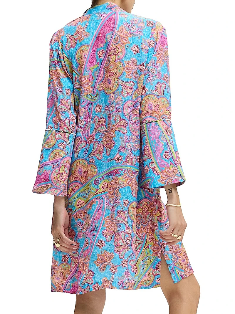 Brenna Paisley Cotton-Silk Shirtdress