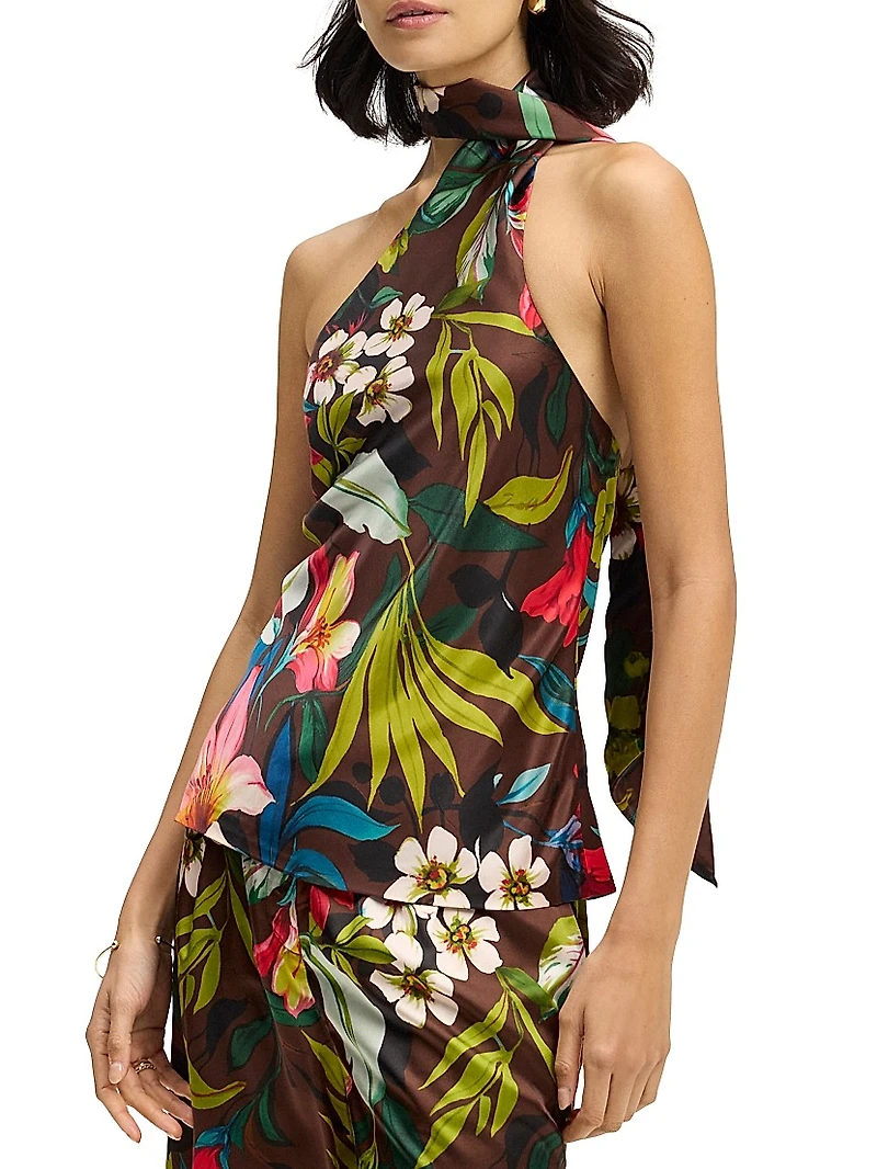 Cecilia Floral Silk-Blend Blouse