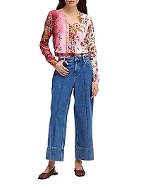 Evelyn Floral Cotton-Silk Top