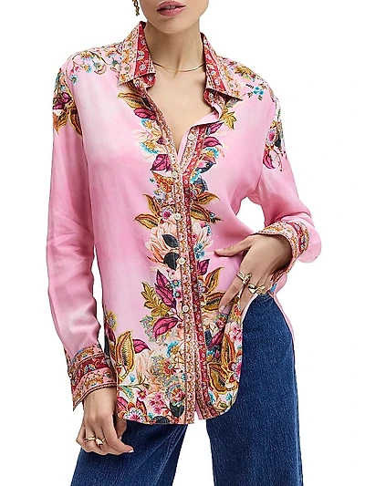 Gabriela Floral Silk-Blend Shirt