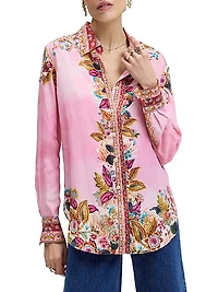 Gabriela Floral Silk-Blend Shirt