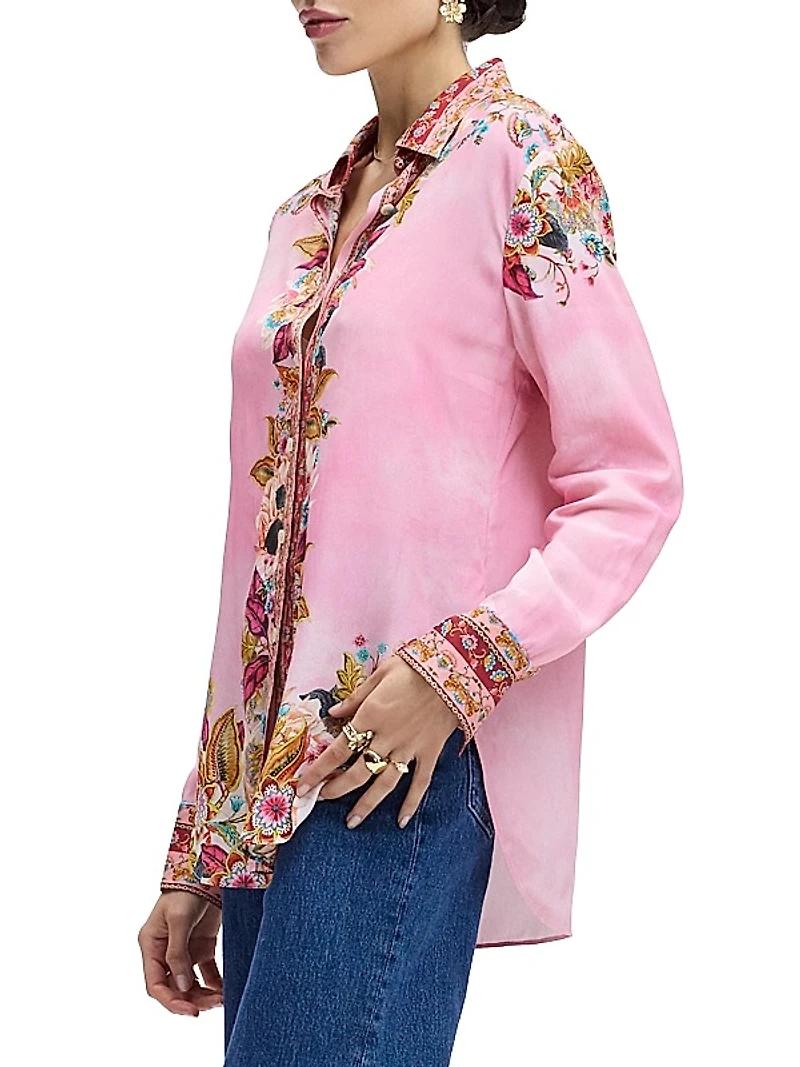 Gabriela Floral Silk-Blend Shirt
