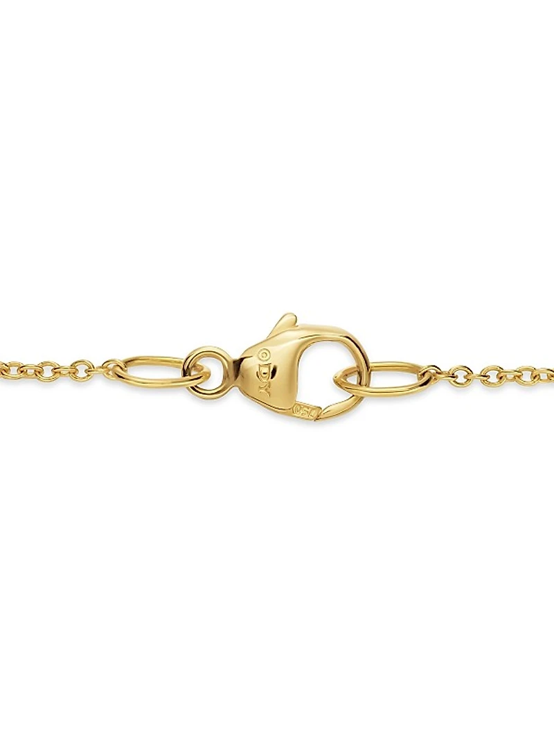 Petite Modern Renaissance Station Necklace in 18K Yellow Gold with Diamonds, 4.6MM