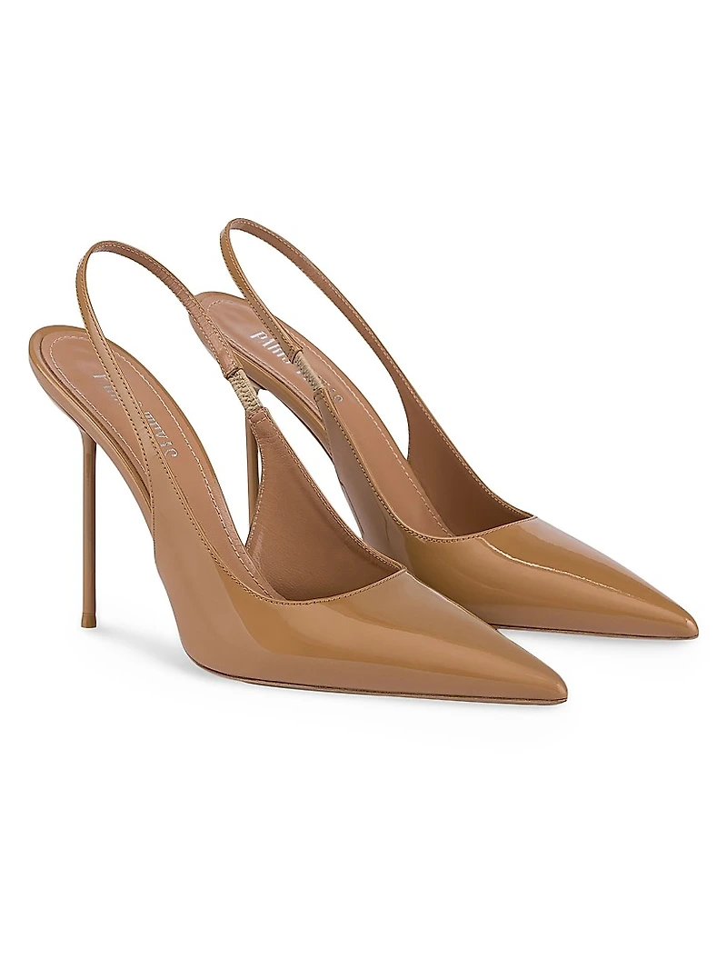 Lidia 105MM Patent Leather Slingback Pumps