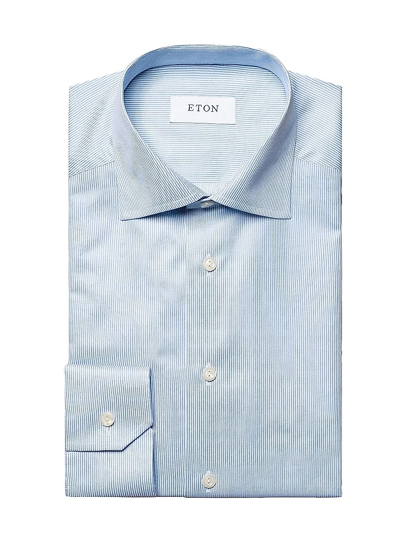 Contemporary-Fit Fine Striped Twill Shirt